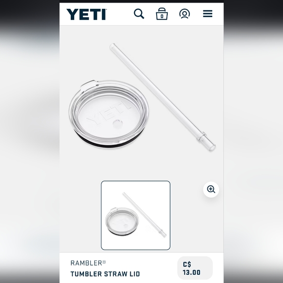 Yeti Tumbler Rambler Straw Lid size large. Sold out on the Yeti site! - Picture 3 of 4